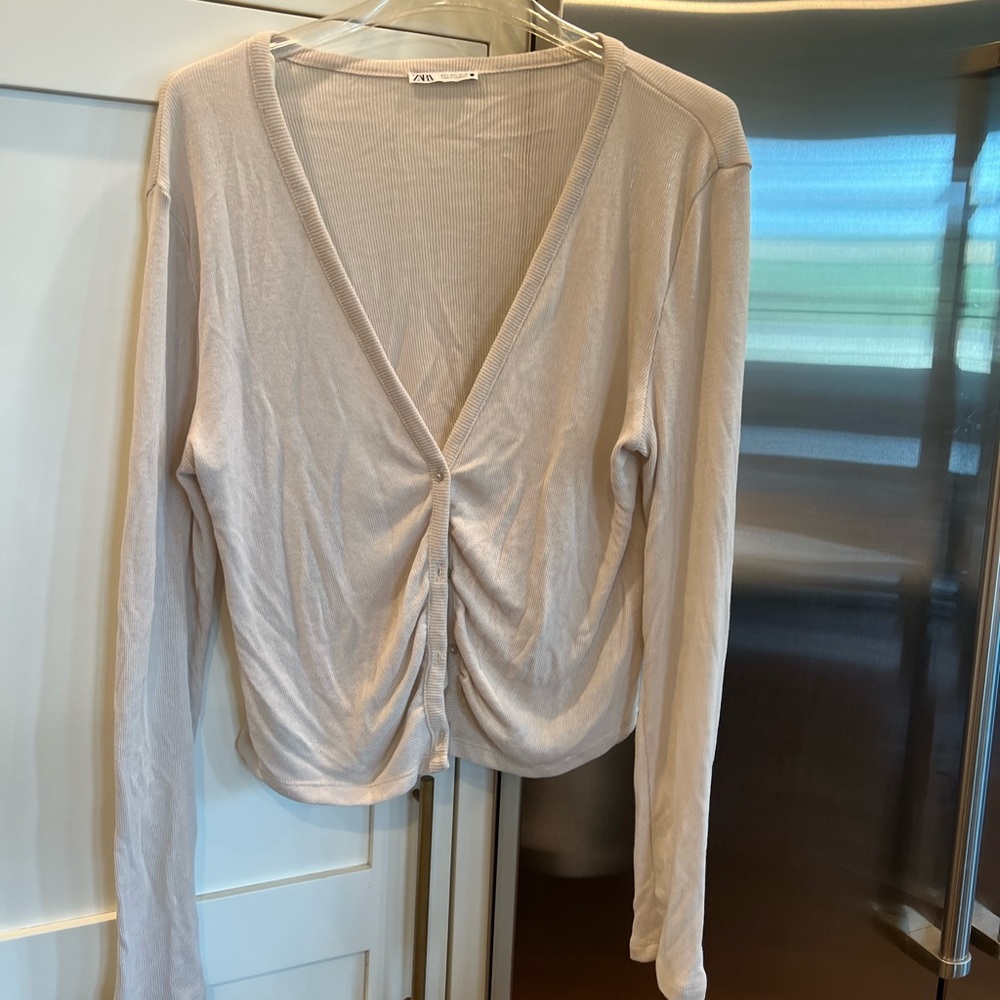 Zara Ruched cardigan ladies L